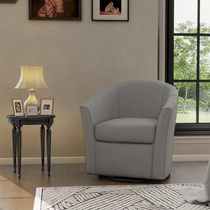 Modern Upholstered Swivel Barrel Chair Living Room Accent Chair