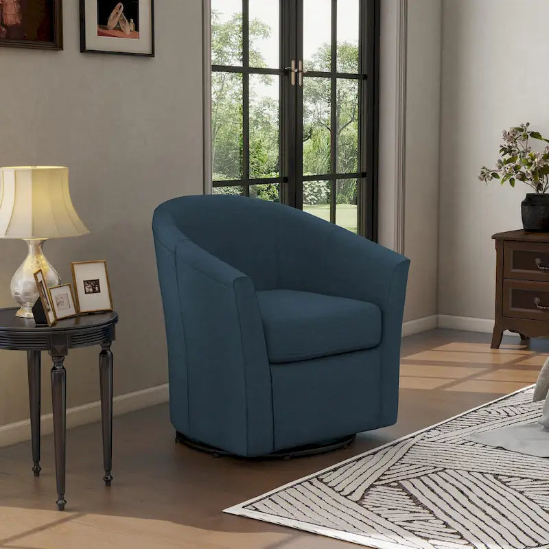 Modern Upholstered Swivel Barrel Chair Living Room Accent Chair