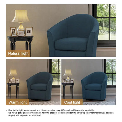 Modern Upholstered Swivel Barrel Chair Living Room Accent Chair