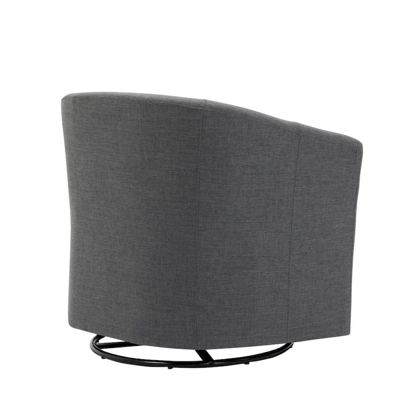 Modern Upholstered Swivel Barrel Chair Living Room Accent Chair