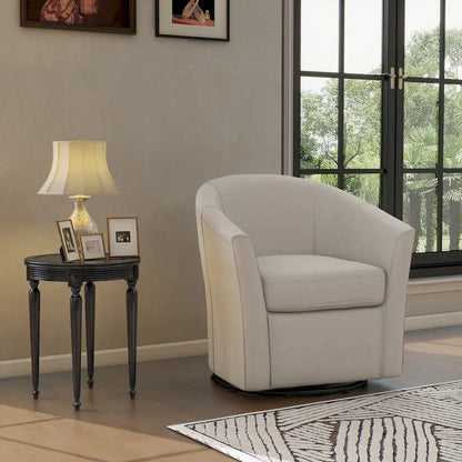 Modern Upholstered Swivel Barrel Chair Living Room Accent Chair
