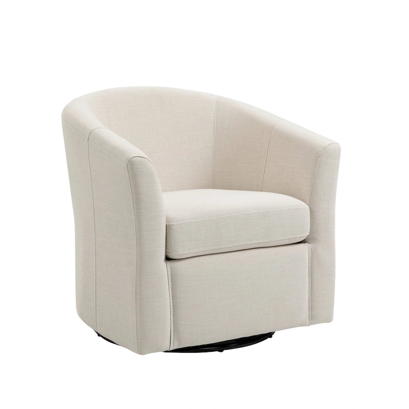 Modern Upholstered Swivel Barrel Chair Living Room Accent Chair