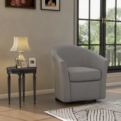 Modern Upholstered Swivel Barrel Chair Living Room Accent Chair