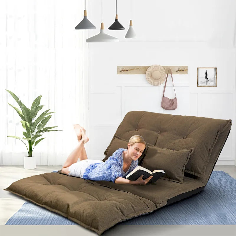 Contemporary and Adaptable Sofa Bed Set with Floor Placement, 2 Pillows