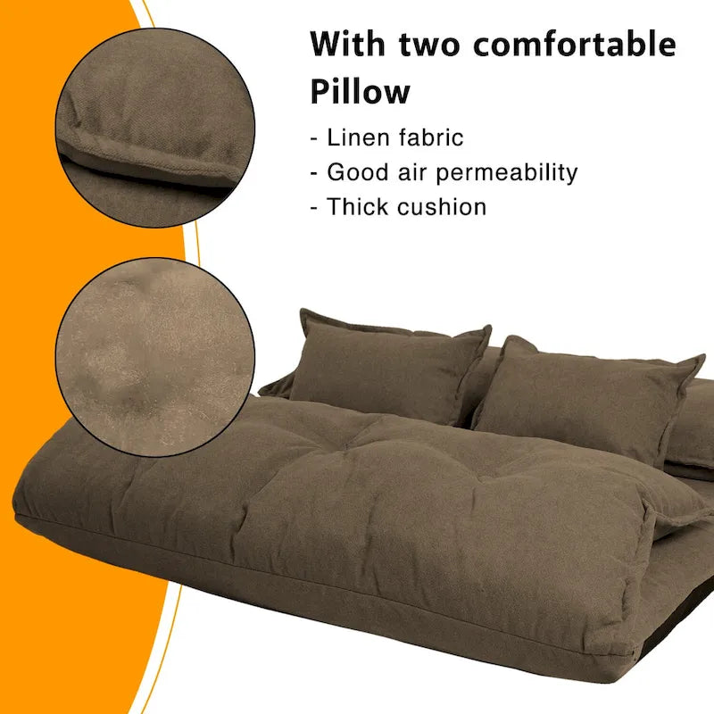 Contemporary and Adaptable Sofa Bed Set with Floor Placement, 2 Pillows