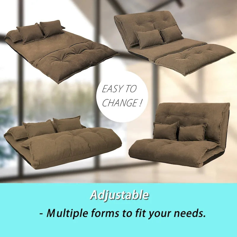 Contemporary and Adaptable Sofa Bed Set with Floor Placement, 2 Pillows