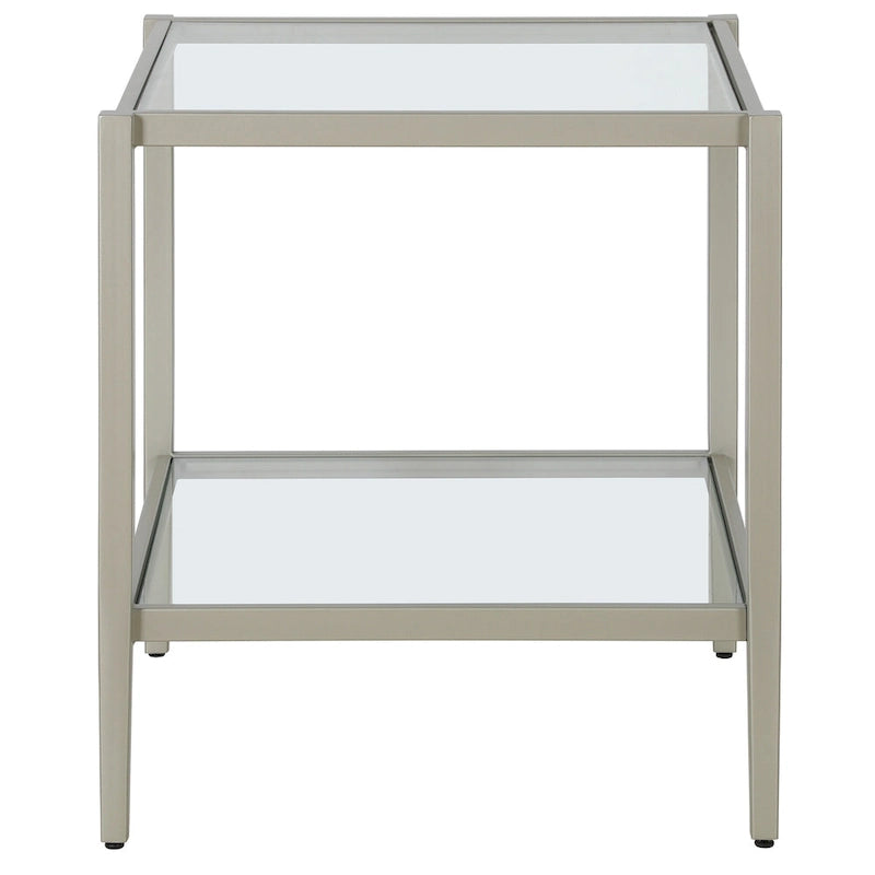 Hera 20 Wide Square Side Table with Mirror Shelf