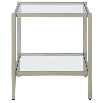 Hera 20 Wide Square Side Table with Mirror Shelf