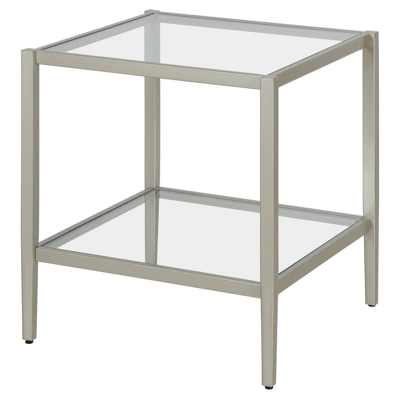 Hera 20 Wide Square Side Table with Mirror Shelf