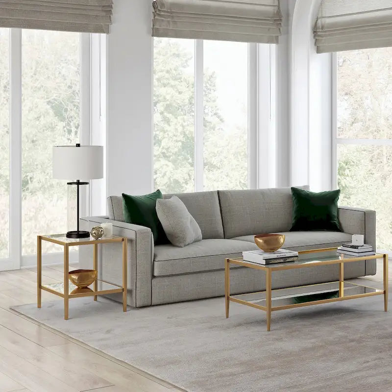 Hera 20 Wide Square Side Table with Mirror Shelf