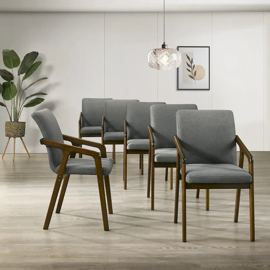 CraftPorch Simple Rustic Upholstered Dining Chair (Set of 6)