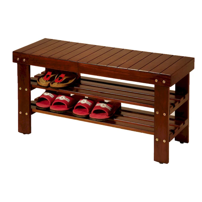 The Gray Barn Waggoner Solid Wood Shoe Bench