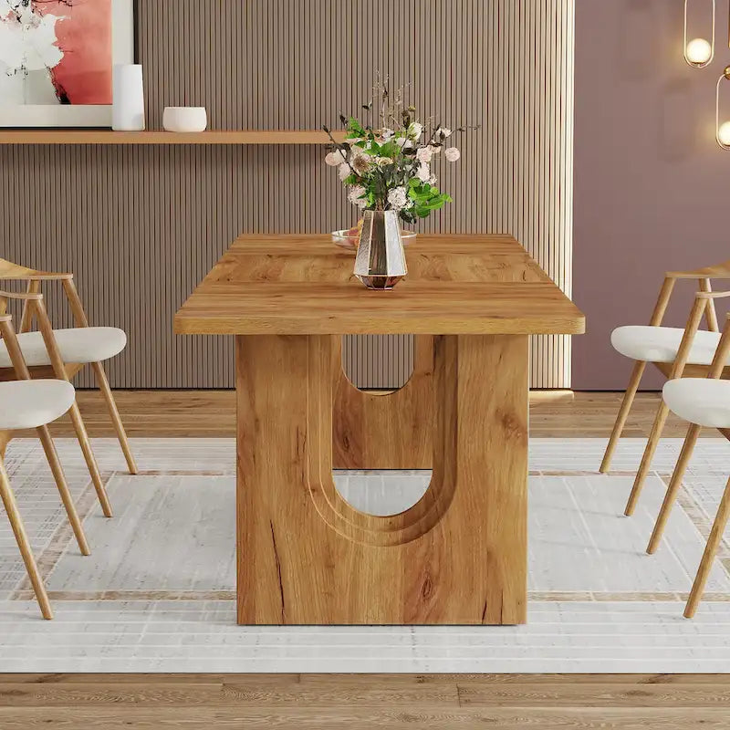 70.89 Rectangle Dining Table for 6-8 People, Modern Simple Wood Kitchen Table
