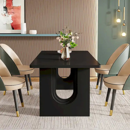 70.89 Rectangle Dining Table for 6-8 People, Modern Simple Wood Kitchen Table