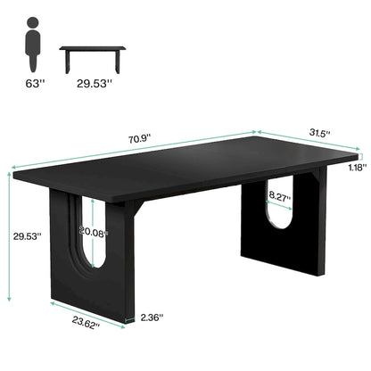70.89 Rectangle Dining Table for 6-8 People, Modern Simple Wood Kitchen Table