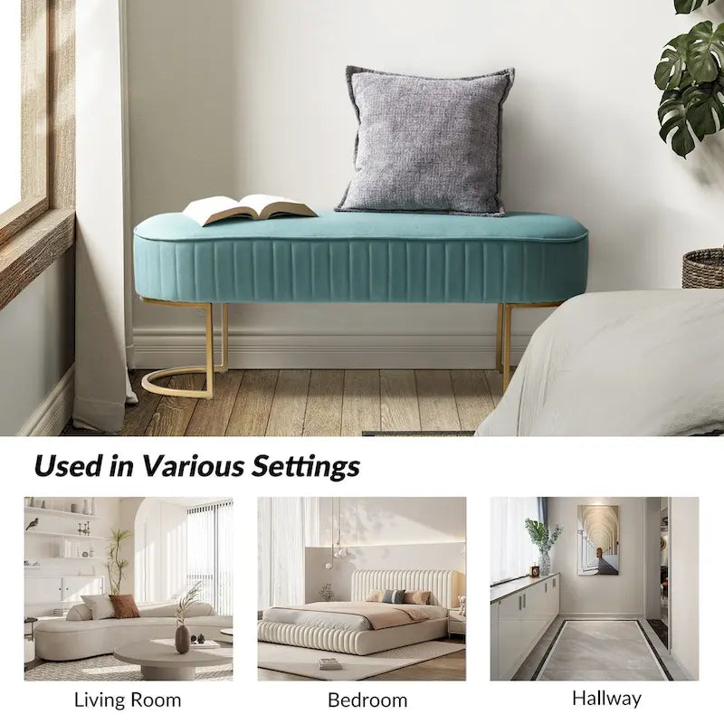 Justo 48 Wide Bench with Metal Base