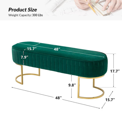 Justo 48 Wide Bench with Metal Base