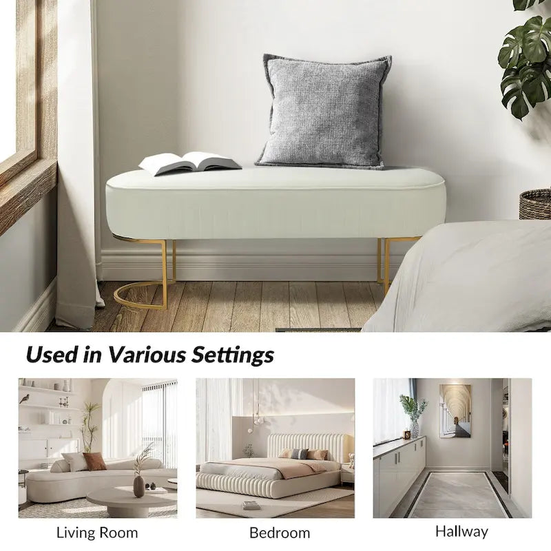 Justo 48 Wide Bench with Metal Base