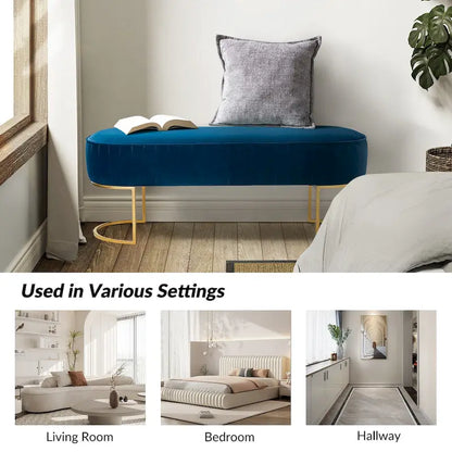 Justo 48 Wide Bench with Metal Base