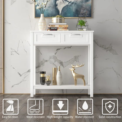 Console Sofa Table Entryway Table with 2 Drawers and Bottom Shelf
