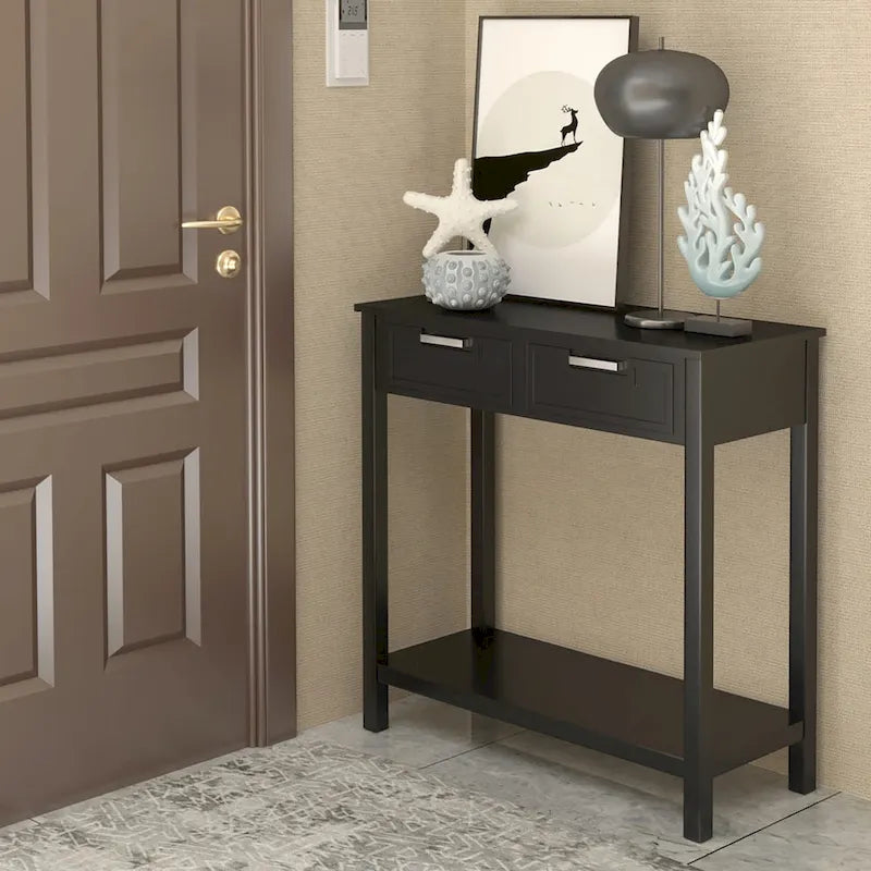 Console Sofa Table Entryway Table with 2 Drawers and Bottom Shelf