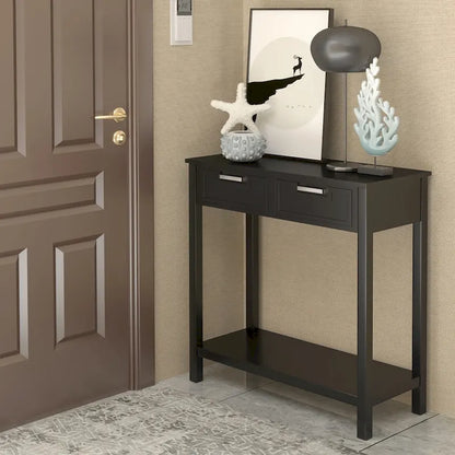 Console Sofa Table Entryway Table with 2 Drawers and Bottom Shelf