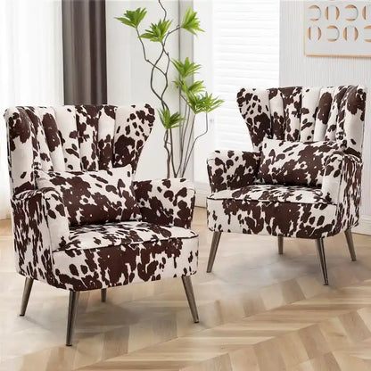 HOMYKA Modern Wingback Arm Chair Upholstered Accent Chair Set of 2