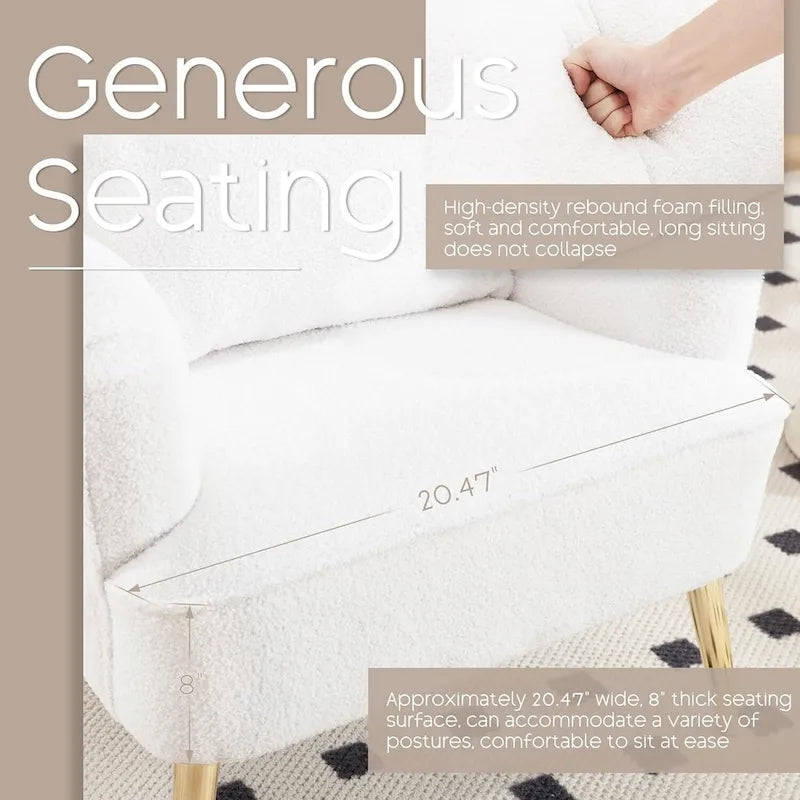 HOMYKA Modern Wingback Arm Chair Upholstered Accent Chair Set of 2