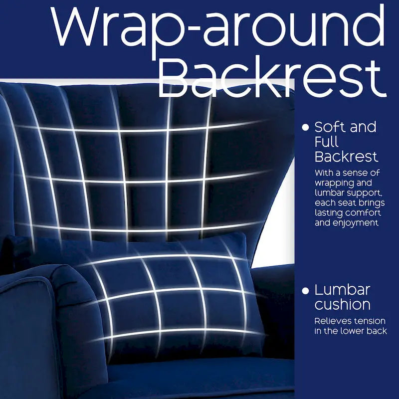 HOMYKA Modern Wingback Arm Chair Upholstered Accent Chair Set of 2