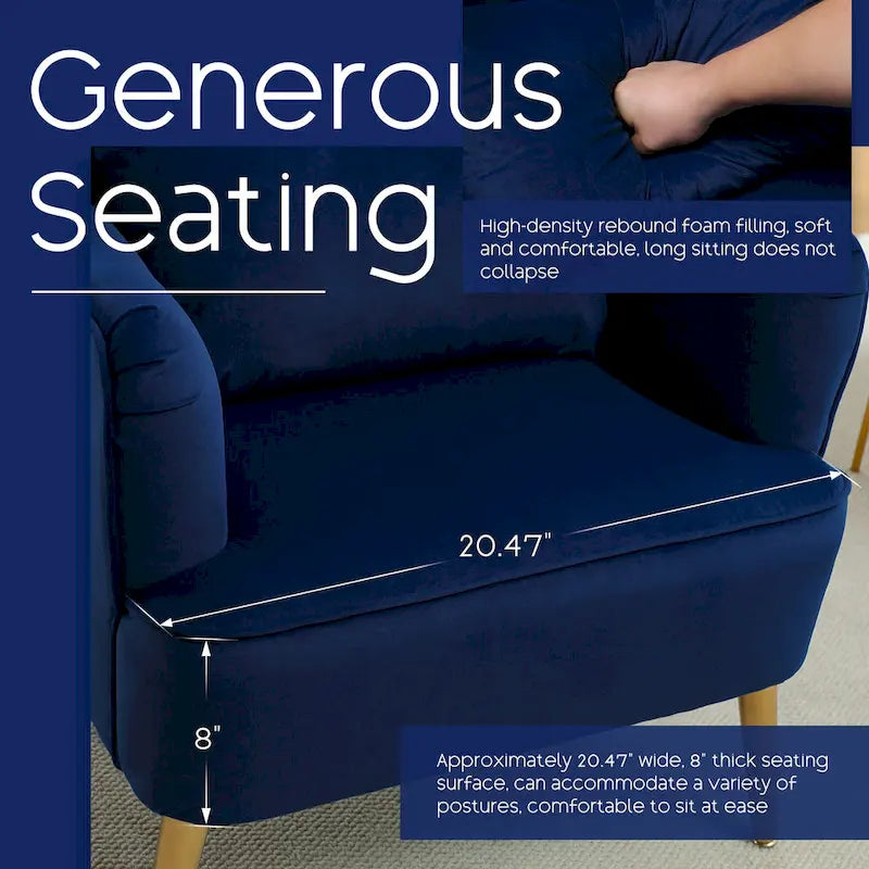 HOMYKA Modern Wingback Arm Chair Upholstered Accent Chair Set of 2