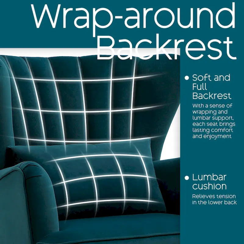 HOMYKA Modern Wingback Arm Chair Upholstered Accent Chair Set of 2