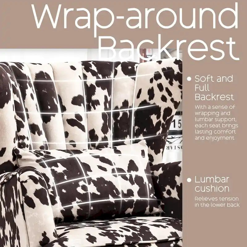 HOMYKA Modern Wingback Arm Chair Upholstered Accent Chair Set of 2