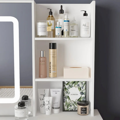 39.4 W Dresser Makeup Vanity Set with Stool and Mirror Room