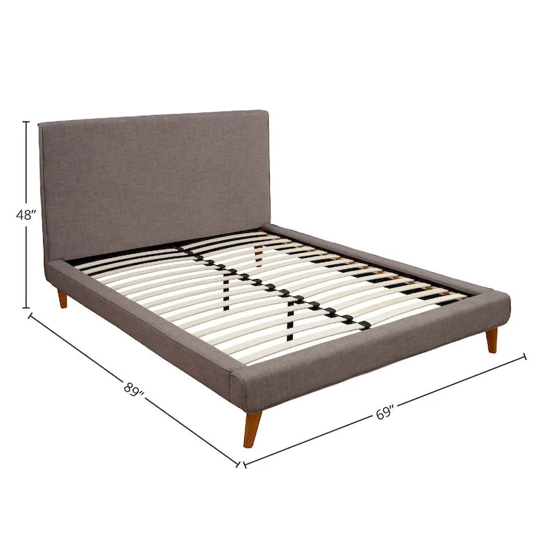 Porch & Den Hindon Dark Grey Upholstered Platform Bed
