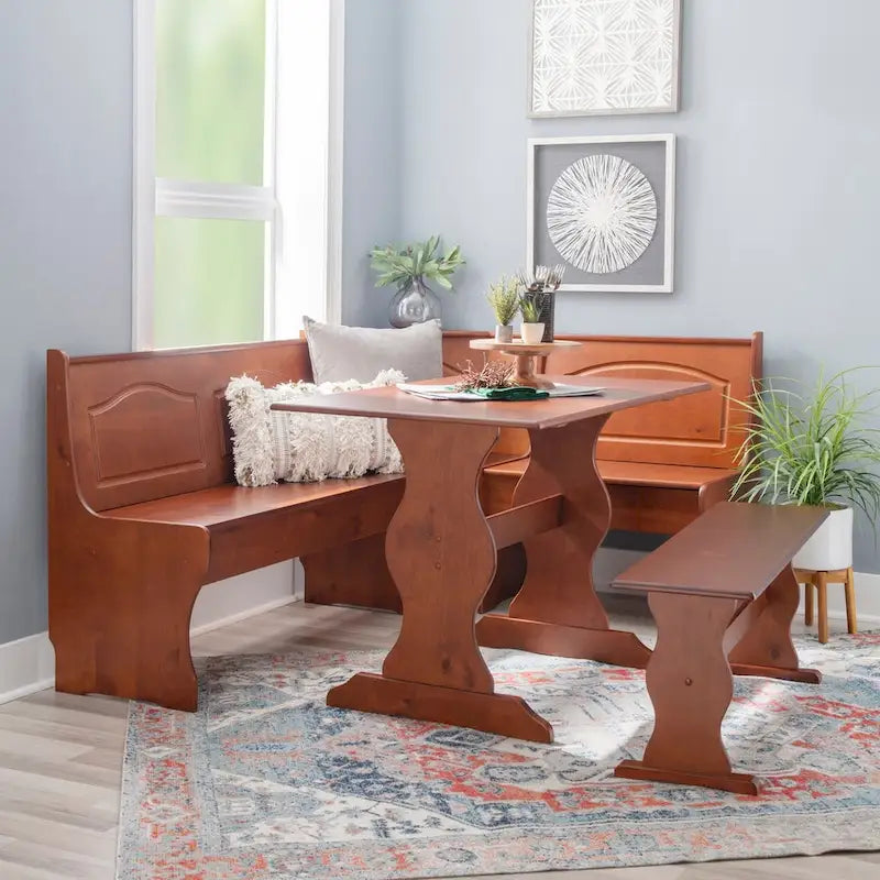 Moens Walnut 3-piece Breakfast Nook Dining Set
