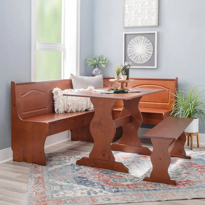 Moens Walnut 3-piece Breakfast Nook Dining Set