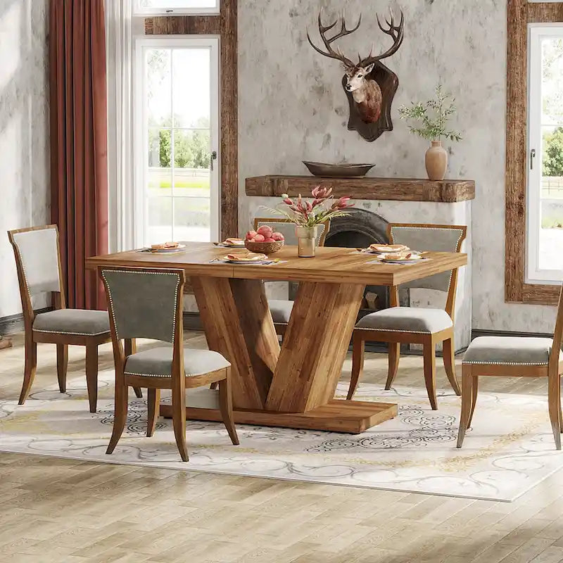 47 Farmhouse Small Rectangle Dining Table for Kitchen Dining Room