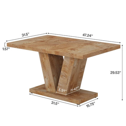 47 Farmhouse Small Rectangle Dining Table for Kitchen Dining Room