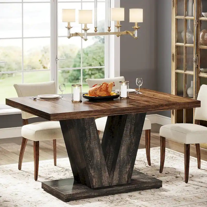 47 Farmhouse Small Rectangle Dining Table for Kitchen Dining Room