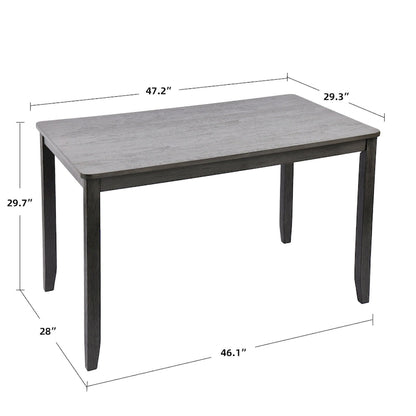 5-Piece Solid Wood 47L Dining Table Sets (1 Table+ 4 Slat Back Chairs)