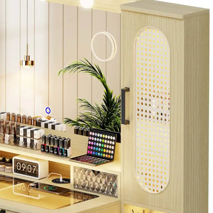 Makeup Vanity With LED Light and Charging Station