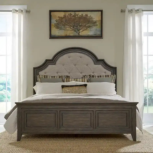 Paradise Valley Saddle Brown Upholstered Bed Frame - Size Options