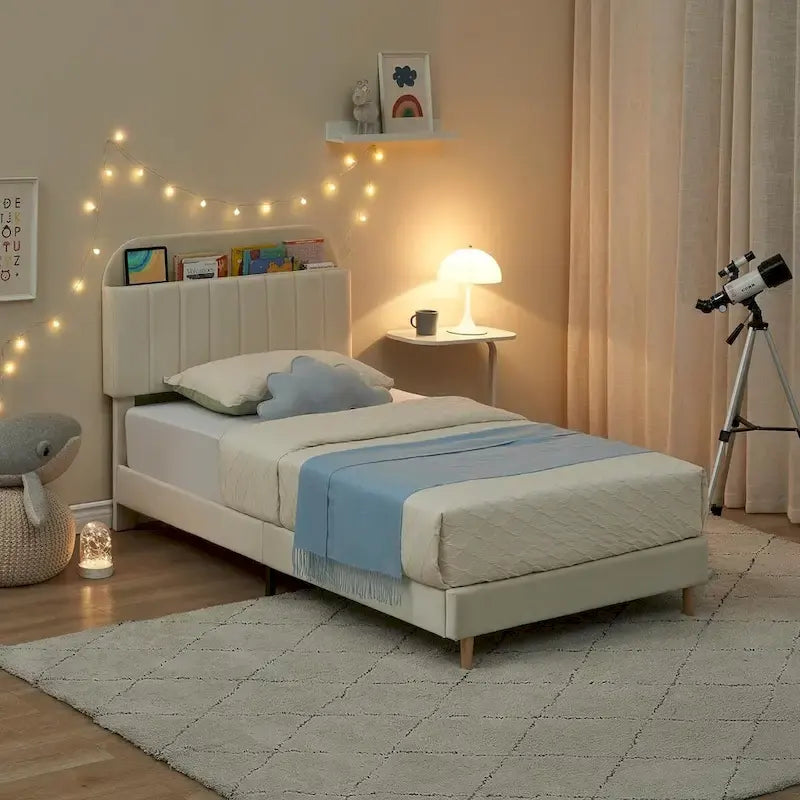 Twin Bed Frames With Velvet Platform Bed Mattress Foundation