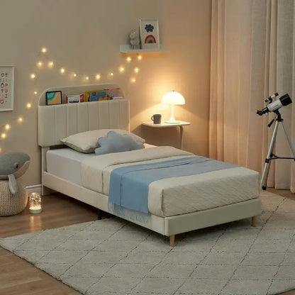 Twin Bed Frames With Velvet Platform Bed Mattress Foundation