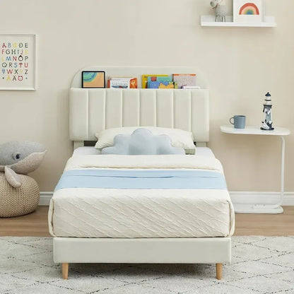 Twin Bed Frames With Velvet Platform Bed Mattress Foundation