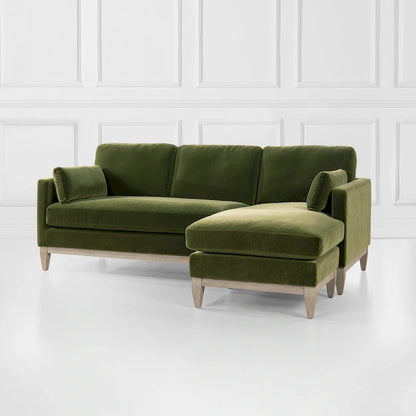 Knox 89 Performance Velvet Reversible Chaise Sectional Sofa