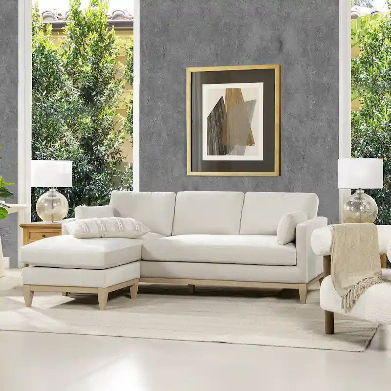 Knox 89 Performance Velvet Reversible Chaise Sectional Sofa