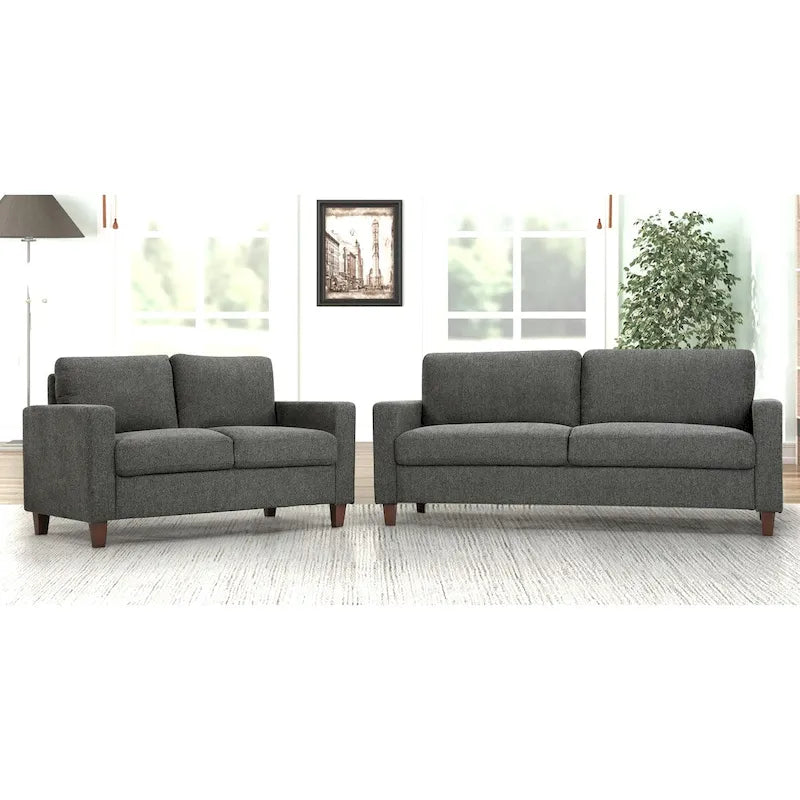 Transitional Upholstered 2 Peice Living Room Sofa Set