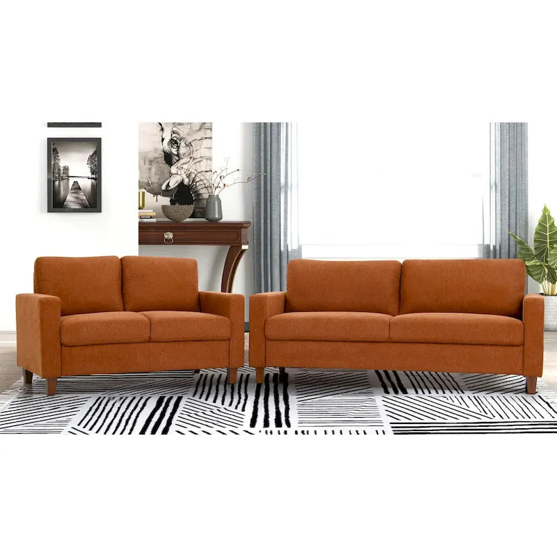 Transitional Upholstered 2 Peice Living Room Sofa Set