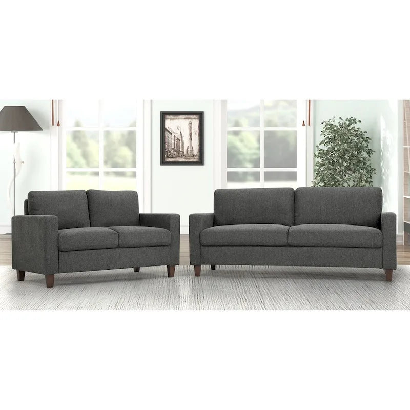 Transitional Upholstered 2 Peice Living Room Sofa Set